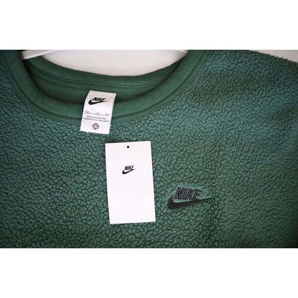 Nike FB8378-323 Men Sz 2XL Green Club Fleece Winterized Crew Neck Sweatshirt - Picture 8 of 11
